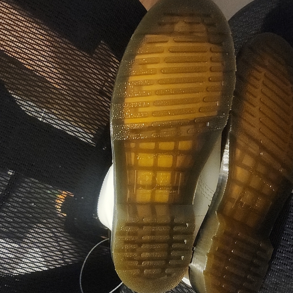 Dr. Martens 1460 White Leather Boots with Black Accents - Picture 5 of 7